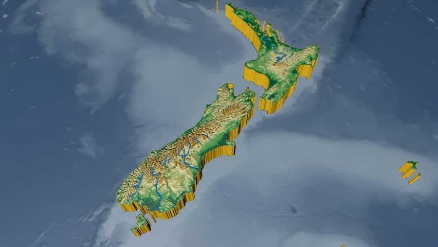 Kart av 3d new zealand