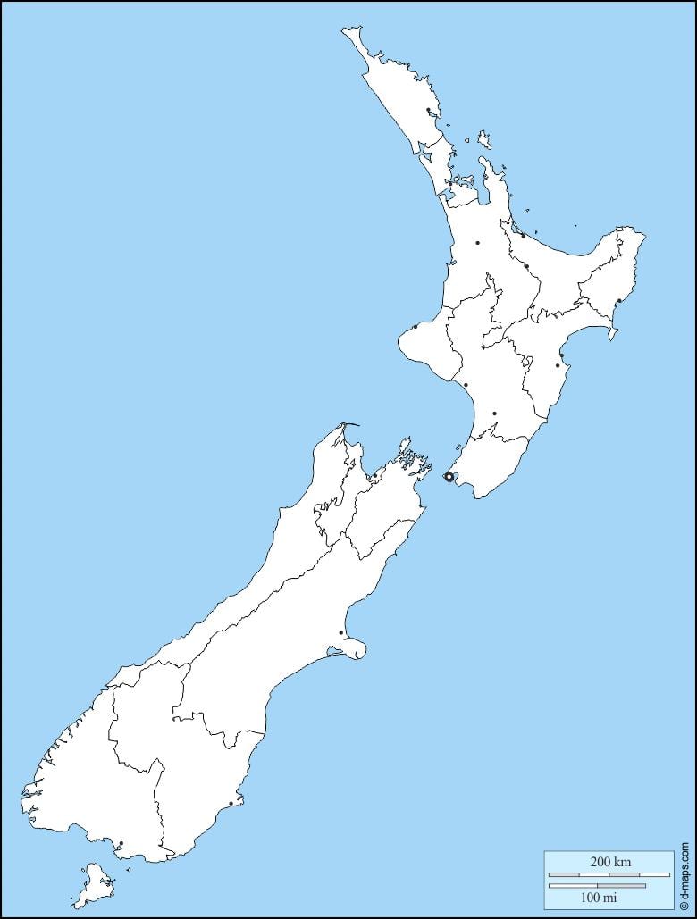 Kart av gratis new zealand