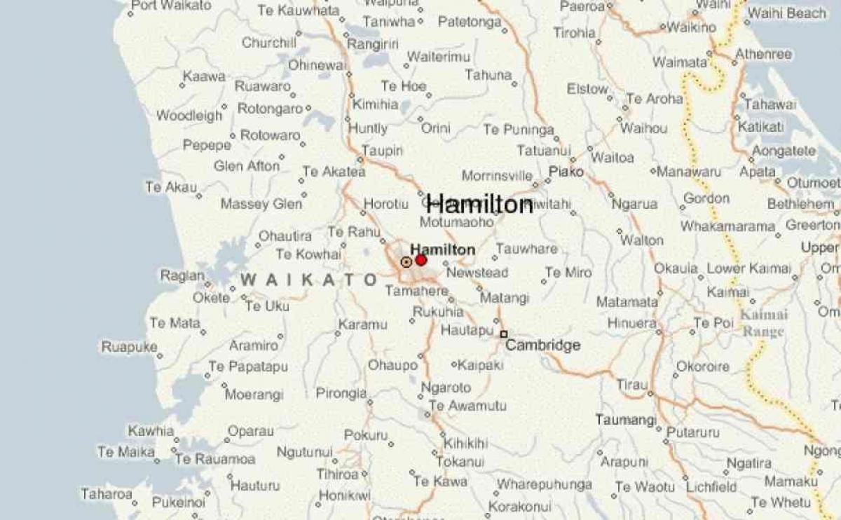 Kart over hamilton new zealand