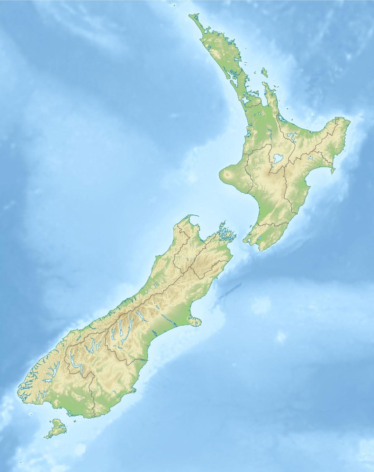 new zealand fysiske funksjoner kart