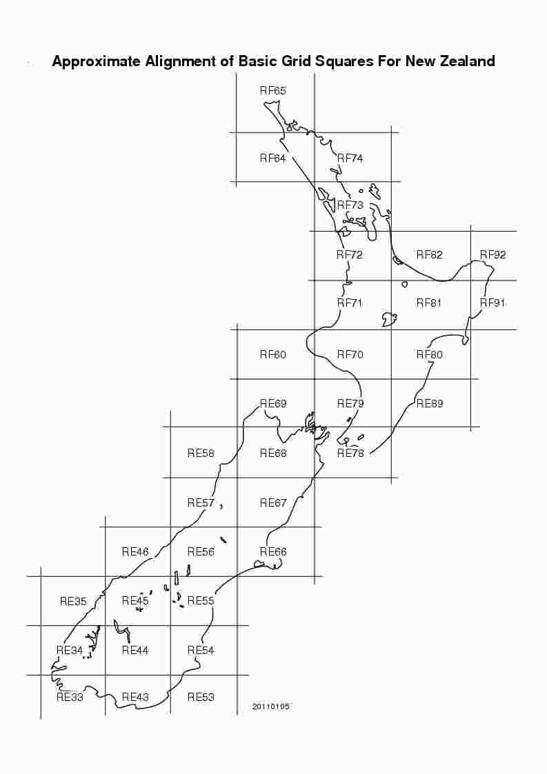 Kart over new zealand rutenett