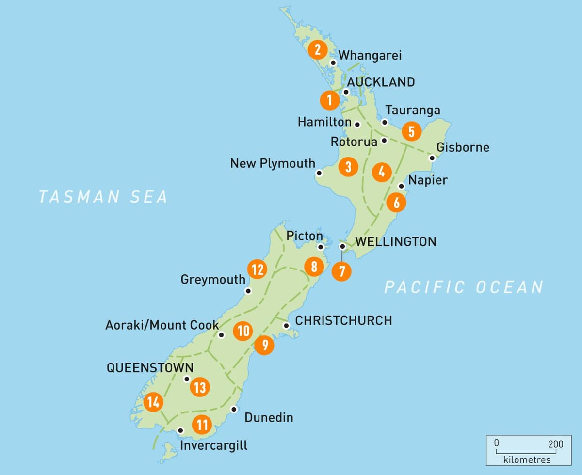 Kart over new zealand provinser