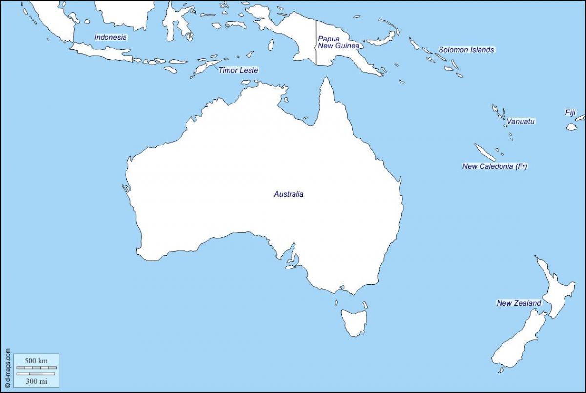 skissere kart over australia og new zealand