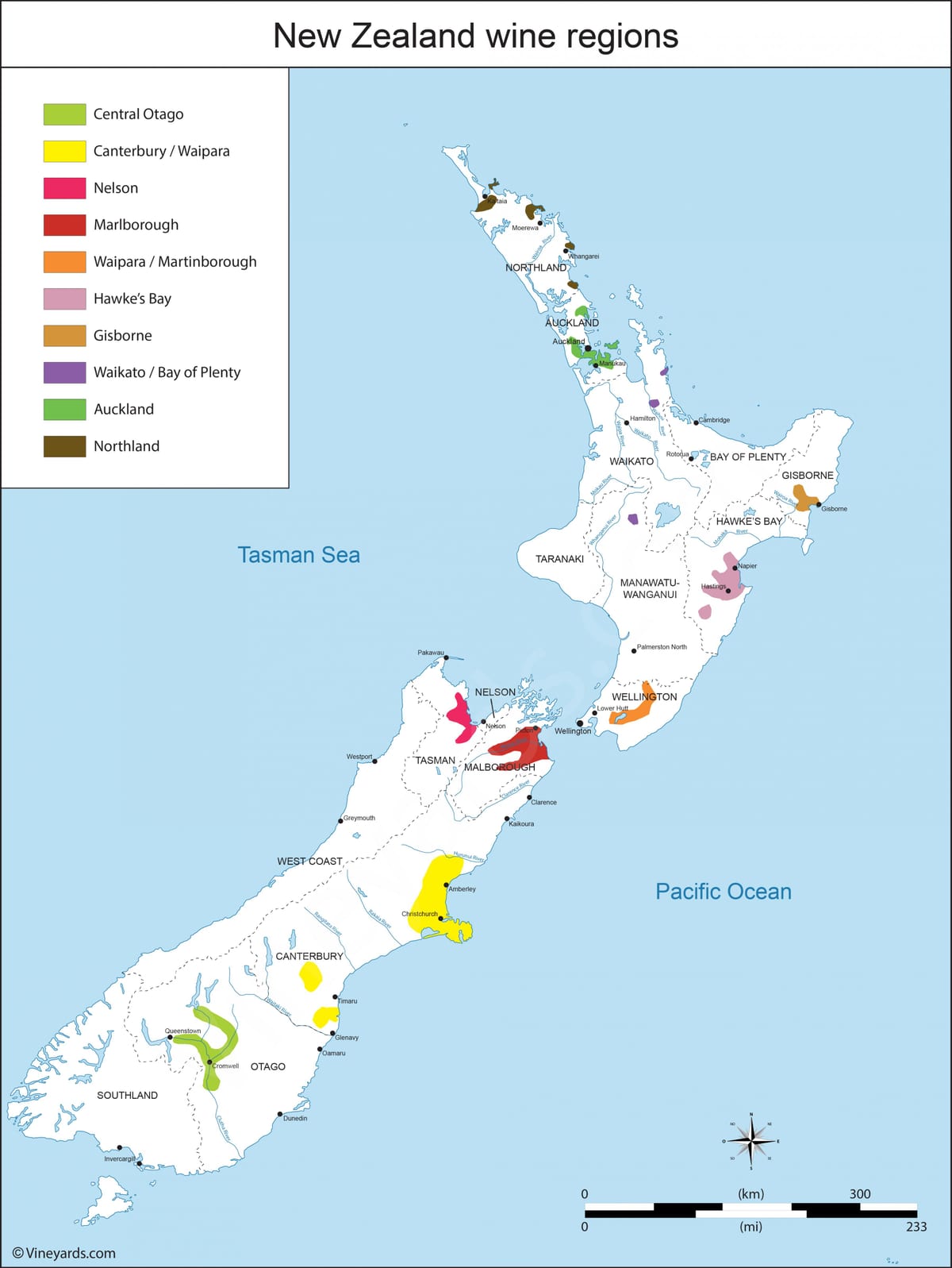 new zealand vin regioner kart