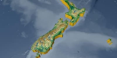 Kart av 3d new zealand