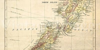 Kart over gamle new zealand