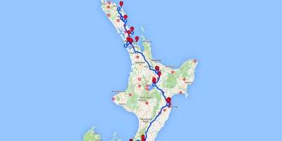 Kjøring kart over nord-island new zealand