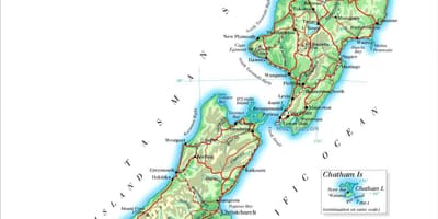 New zealand fjellkjeder kart
