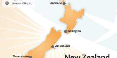 Kart over new zealand flyplasser