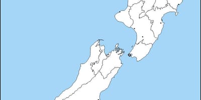 Tom fysisk kart over new zealand
