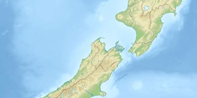New zealand fysiske funksjoner kart