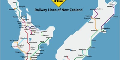 New zealand jernbanenettet kart