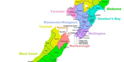 Politisk kart over australia og new zealand