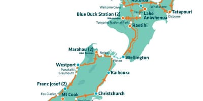 New zealand attraksjon kart