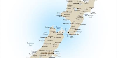 Kart over new zealand strender 