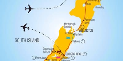Kart over new zealand tog