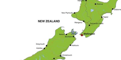 Kart over new zealand, usa