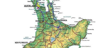Kart av ski north island på new zealand